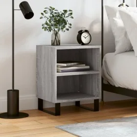 Comprar Mesita de noche madera de ingeniería gris