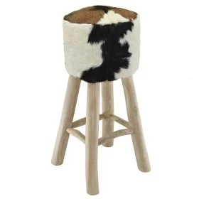 Taburete de cocina de cuero auténtico y madera de teca maciza de , Taburetes de cocina - Ref: Foro24-244542, Precio: 145,99 €...