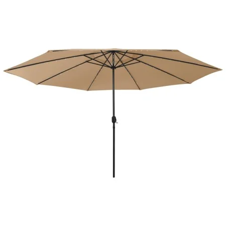 Sombrilla de jardín con luces LED gris taupe 400 cm de , Sombrillas - Ref: Foro24-312533, Precio: 99,93 €, Descuento: %
