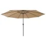Sombrilla de jardín con luces LED gris taupe 400 cm de , Sombrillas - Ref: Foro24-312533, Precio: 99,93 €, Descuento: %