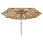 Sombrilla de jardín con luces LED gris taupe 400 cm de , Sombrillas - Ref: Foro24-312533, Precio: 99,93 €, Descuento: %