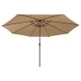 Sombrilla de jardín con luces LED gris taupe 400 cm de , Sombrillas - Ref: Foro24-312533, Precio: 99,93 €, Descuento: %