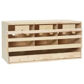 Ponedero para gallinas 3 compartimentos madera pino 72x33x38 cm de , Incubadoras de huevos - Ref: Foro24-170654, Precio: 68,3...