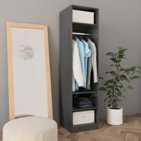 Armario de madera contrachapada gris brillante