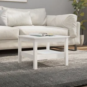 Mesa de centro de madera maciza de pino blanco 55x55x40 cm by , Coffee table - Ref: Foro24-814270, Price: 69,10 €, Discount: %