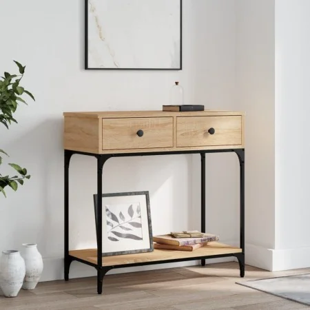 Mesa consola madera de ingeniería roble Sonoma 75x34,5x75 cm by , Side tables - Ref: Foro24-833399, Price: 88,27 €, Discount: %