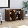 Aparador de madera de ingeniería marrón roble 102x33x75 cm by , Sideboards - Ref: Foro24-813016, Price: 122,57 €, Discount: %