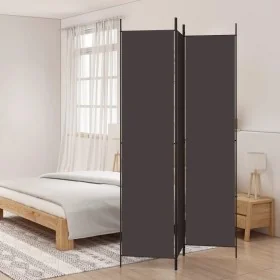 Biombo divisor de 3 paneles de tela marrón 150x220 cm de , Divisores de ambientes - Ref: Foro24-350195, Precio: 33,41 €, Desc...