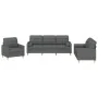 Juego de sofás con cojines 3 piezas tela gris oscuro by , Sofas - Ref: Foro24-3201259, Price: 661,95 €, Discount: %