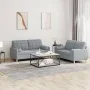 Juego de sofás con cojines 2 piezas tela gris claro | Foru.es | Tu tienda online para hogar, jardín y más Foro24.es