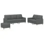 Juego de sofás con cojines 3 piezas tela gris oscuro de , Sofás - Ref: Foro24-3201315, Precio: 544,75 €, Descuento: %
