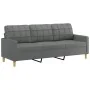 Juego de sofás con cojines 3 piezas tela gris oscuro de , Sofás - Ref: Foro24-3201315, Precio: 544,75 €, Descuento: %