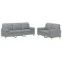 Juego de sofás con cojines 2 piezas tela gris claro by , Sofas - Ref: Foro24-3201322, Price: 469,52 €, Discount: %
