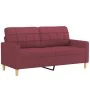 Juego de sofás con cojines 3 piezas tela rojo tinto by , Sofas - Ref: Foro24-3201336, Price: 505,78 €, Discount: %