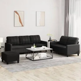 Juego de sofás con cojines 3 piezas cuero sintético negro von , Sofas - Ref: Foro24-3201383, Preis: 509,25 €, Rabatt: %
