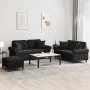 Juego de sofás con cojines 3 piezas terciopelo negro by , Sofas - Ref: Foro24-3202245, Price: 544,04 €, Discount: %