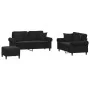 Juego de sofás con cojines 3 piezas terciopelo negro by , Sofas - Ref: Foro24-3202245, Price: 544,04 €, Discount: %