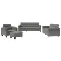 Juego de sofás con cojines 4 piezas tela microfibra gris oscuro de , Sofás - Ref: Foro24-3202298, Precio: 799,13 €, Descuento: %
