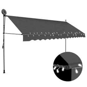 Comprar Toldo manual retráctil con LED gris