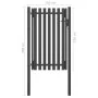 Puerta de valla para jardín de acero gris antracita 1x2 cm de , Puertas de jardín - Ref: Foro24-146330, Precio: 216,42 €, Des...