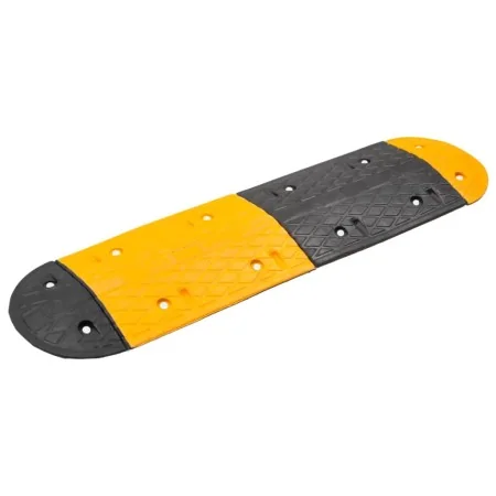 Badén de velocidad caucho amarillo y negro 129x32,5x4 cm de , Señales de carretera y tráfico - Ref: Foro24-153105, Precio: 77...