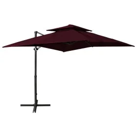 Sombrilla jardín voladiza cubierta doble rojo burdeos 250x250cm by , Umbrellas - Ref: Foro24-312358, Price: 257,43 €, Discoun...