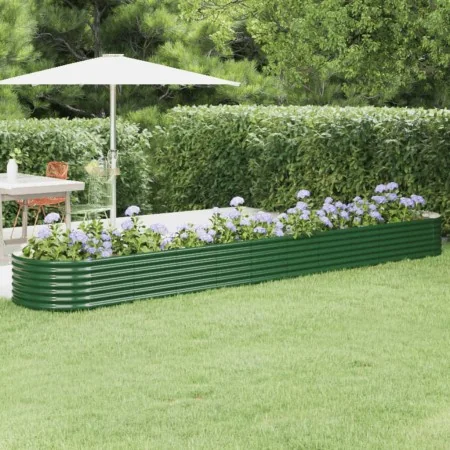 Jardinera arriate acero recubrimiento polvo verde 440x80x36 cm by , Pots and planters - Ref: Foro24-318933, Price: 67,54 €, D...