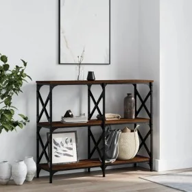 Mesa consola madera de ingeniería marrón roble
