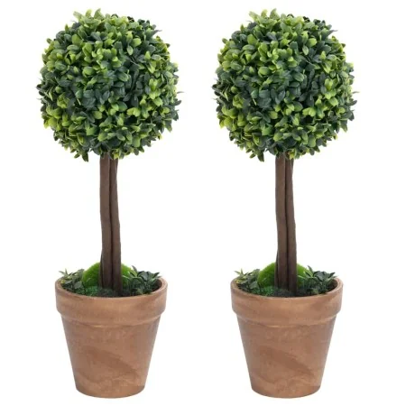 Plantas de boj artificial 2 uds forma bola maceta verde 33 cm | Foru.es | Tu tienda online para hogar, jardín y más Foro24.es