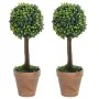 Plantas de boj artificial 2 uds forma bola maceta verde 33 cm | Foru.es | Tu tienda online para hogar, jardín y más Foro24.es