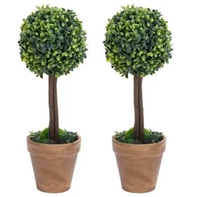 Plantas de boj artificial 2 uds forma bola maceta verde 56 cm by , artificial flora - Ref: Foro24-336517, Price: 64,20 €, Dis...
