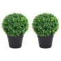 Plantas de boj artificial 2 uds forma bola maceta verde 27 cm by , artificial flora - Ref: Foro24-336520, Price: 37,78 €, Dis...