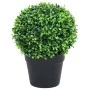Plantas de boj artificial 2 uds forma bola maceta verde 27 cm by , artificial flora - Ref: Foro24-336520, Price: 37,78 €, Dis...