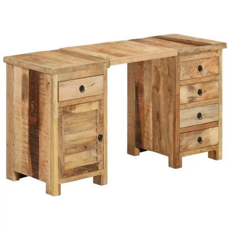 Escritorio con pedestal madera maciza de mango 140x50x77 cm de , Escritorios - Ref: Foro24-338209, Precio: 485,29 €, Descuent...