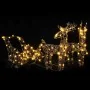 Reno y trineo de Navidad 160 LED ratán blanco cálido | Foru.es | Tu tienda online para hogar, jardín y más Foro24.es
