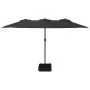 Sombrilla doble de jardín con luces LED negro 449x245 cm de , Sombrillas - Ref: Foro24-362959, Precio: 196,93 €, Descuento: -5%%