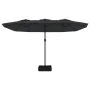 Sombrilla doble de jardín con luces LED negro 449x245 cm de , Sombrillas - Ref: Foro24-362959, Precio: 196,93 €, Descuento: -5%%