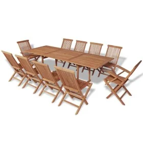 Set comedor de jardín 11 pzas con sillas