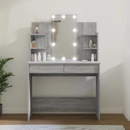 Tocador con LED gris sonoma 96x40x142 cm | Foru.es | Tu tienda online para hogar, jardín y más Foro24.es