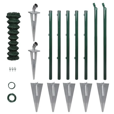 Valla metálica con estacas postes acero galvanizado 1,25x15 m | Foru.es | Tu tienda online para hogar, jardín y más Foro24.es