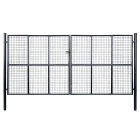 Puerta de malla de jardín acero galvanizado 400x175 cm gris by , garden gates - Ref: Foro24-143378, Price: 659,05 €, Discount...