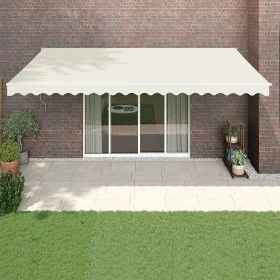 Toldo retráctil aluminio y tela color crema 5x3 m de , Toldos - Ref: Foro24-3154430, Precio: 387,99 €, Descuento: -5%%
