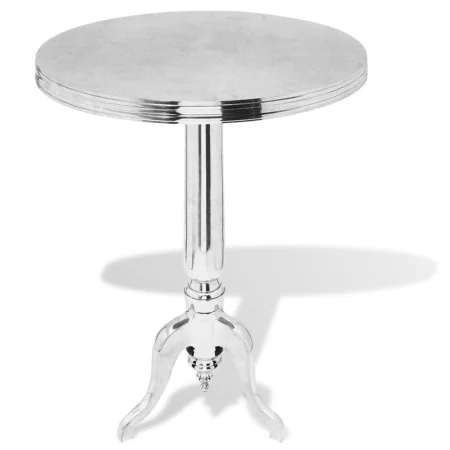 Mesa auxiliar redonda de aluminio plateada | Foru.es | Tu tienda online para hogar, jardín y más Foro24.es