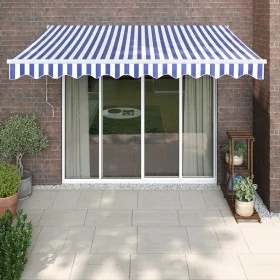 Toldo retráctil automático azul y blanco 3,5x2,5 m von , Markisen - Ref: Foro24-3154472, Preis: 286,12 €, Rabatt: -5%%