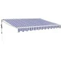 Toldo retráctil automático azul y blanco 3,5x2,5 m de , Toldos - Ref: Foro24-3154472, Precio: 286,12 €, Descuento: -5%%