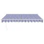 Toldo retráctil automático azul y blanco 3,5x2,5 m de , Toldos - Ref: Foro24-3154472, Precio: 286,12 €, Descuento: -5%%