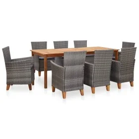 Comprar Set de comedor 9 pzas ratán sintético
