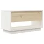 Mueble de TV de madera maciza de pino blanco 74x34x40 cm de , Muebles TV - Ref: Foro24-813840, Precio: 42,39 €, Descuento: -5%%
