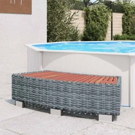 Escalón de bañera de hidromasaje ratán PE gris 92x45x25 cm by , Pool stairs and ramps - Ref: Foro24-46461, Price: 91,55 €, Di...