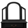 Tocador y taburete madera paulownia negro 65x36x128 cm | Foru.es | Tu tienda online para hogar, jardín y más Foro24.es